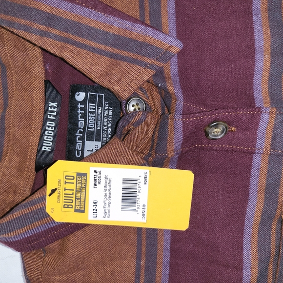 Carhartt Women's Rugged Flex Loose Fit Midweight Flannel L/S  Shirt Sz-L - Picture 7 of 7